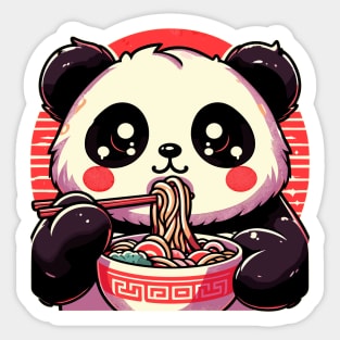 Kawaii panda eat ramen Sticker